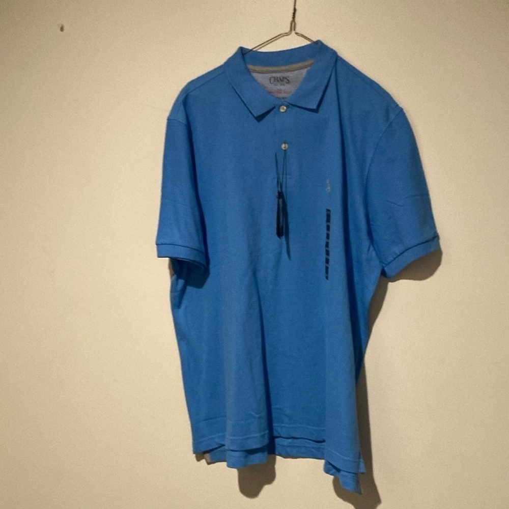 Chaps every day polo shirt short sleeve XL light blue new with tags 100% cotton